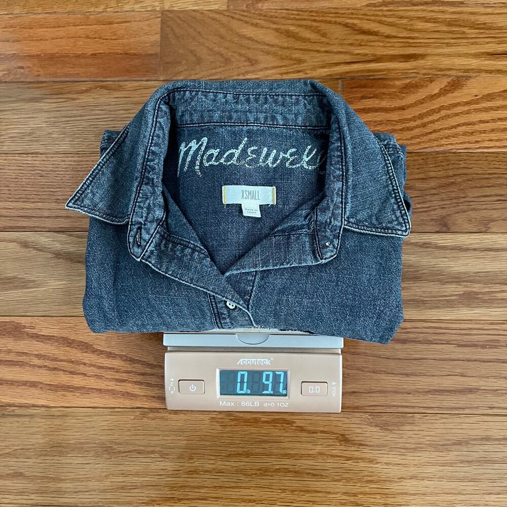 Madewell Shirt Womens XS Blue Chambray Perfect Ex Boyfriend Button Down 10898 - Picture 7 of 7